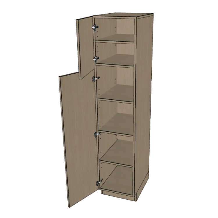 Single Door Pantry Cabinet 18" Wide, 84"/90"/96" High.