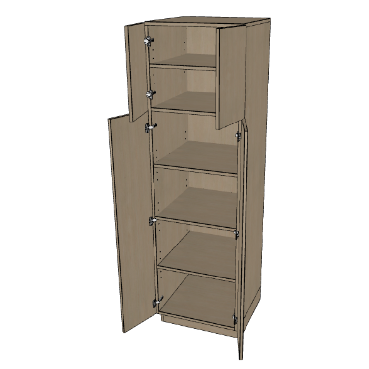 Double Door Pantry Cabinet 24" Wide, 84"/90"/96" High.