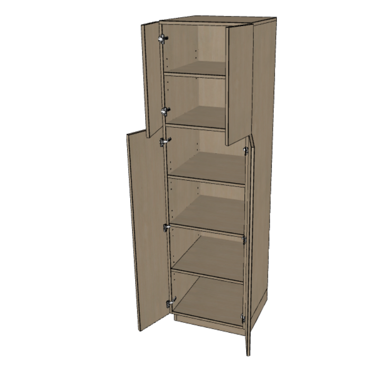 Double Door Pantry Cabinet 24" Wide, 84"/90"/96" High.