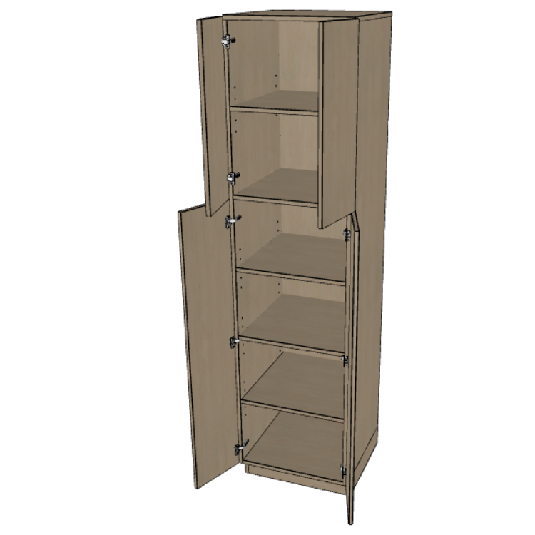 Double Door Pantry Cabinet 24" Wide, 84"/90"/96" High.