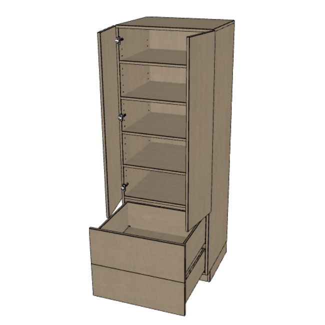 Utility Cabinet with Drawers 30" Wide, 84"/90"/96" High.