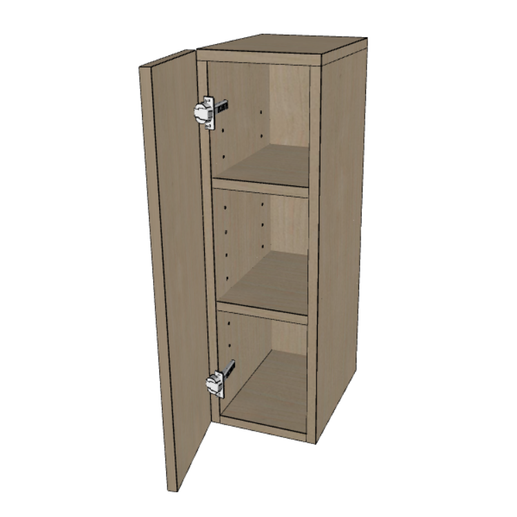 Single Door Wall Cabinet 30" High, 9"/12"/15"/18"/21" Wide.