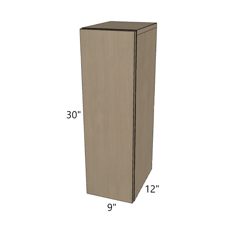 Single Door Wall Cabinet 30" High, 9"/12"/15"/18"/21" Wide.