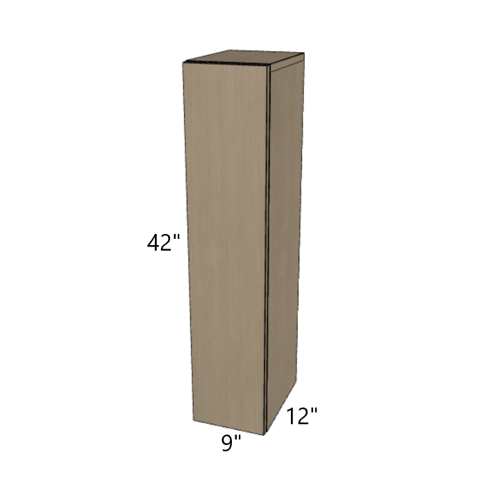 Single Door Wall Cabinet 42" High, 9"/12"/15"/18"/21" Wide.