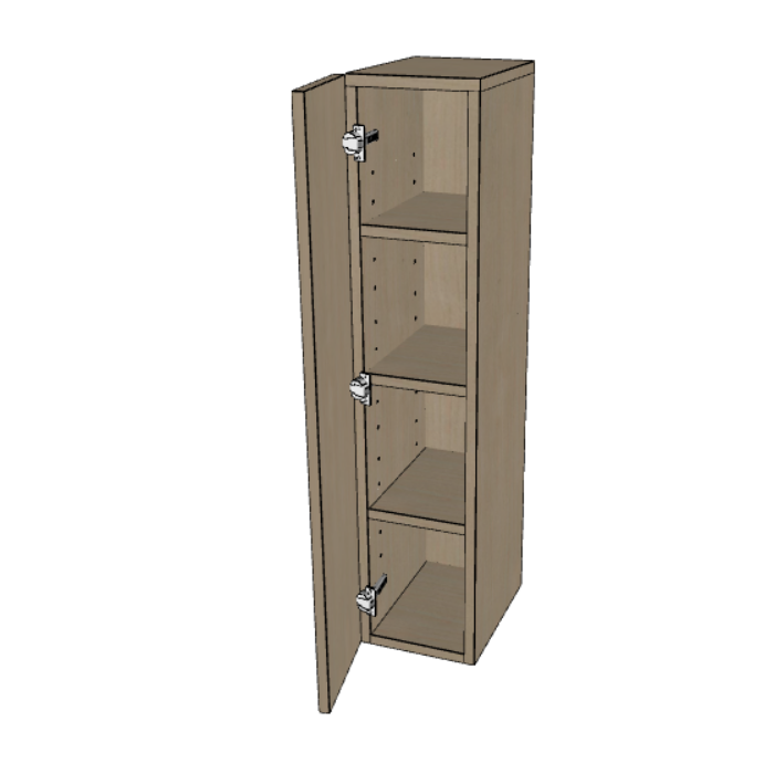 Single Door Wall Cabinet 42" High, 9"/12"/15"/18"/21" Wide.