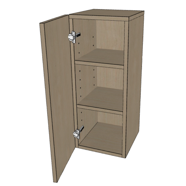 Single Door Wall Cabinet 30" High, 9"/12"/15"/18"/21" Wide.