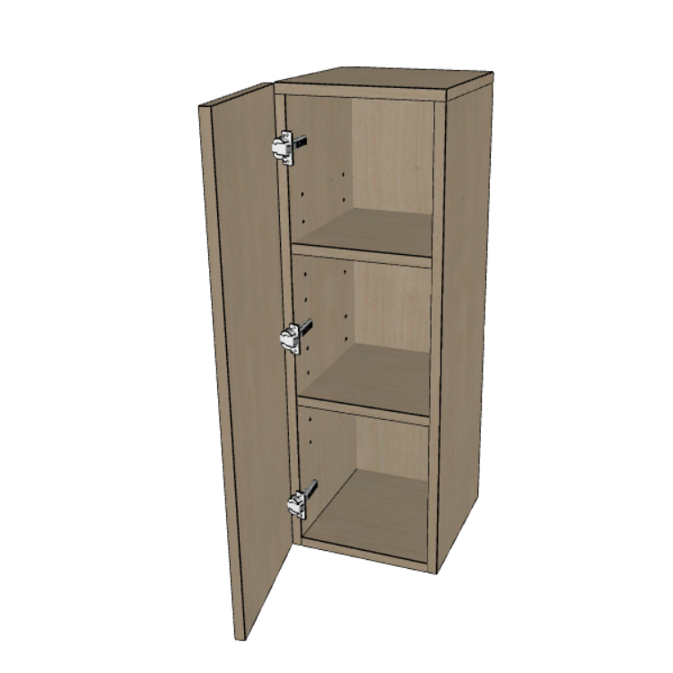 Single Door Wall Cabinet 36" High, 9"/12"/15"/18"/21" Wide.