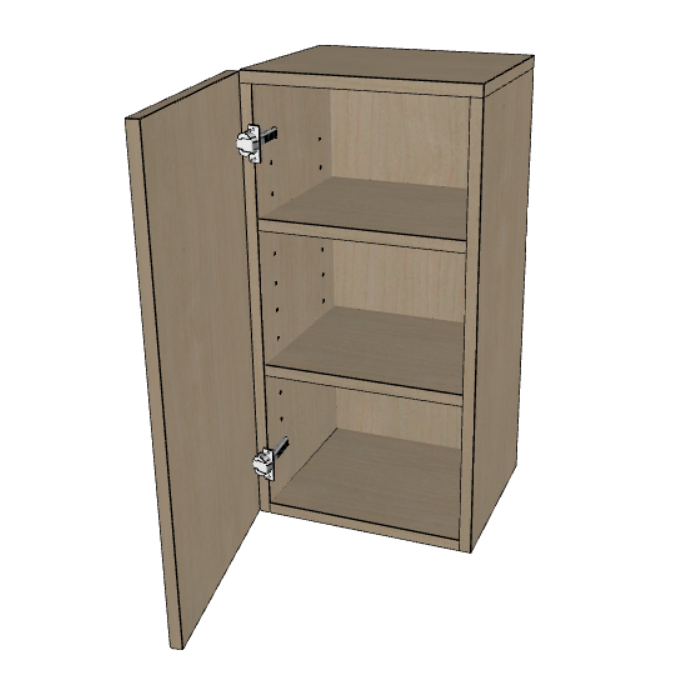 Single Door Wall Cabinet 30" High, 9"/12"/15"/18"/21" Wide.