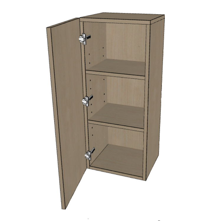 Single Door Wall Cabinet 36" High, 9"/12"/15"/18"/21" Wide.