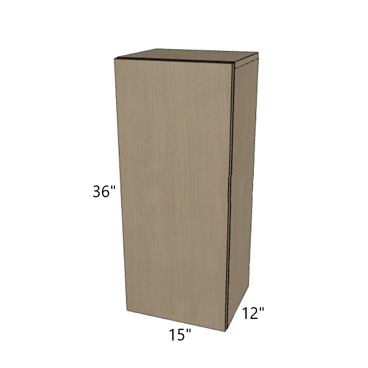 Single Door Wall Cabinet 36" High, 9"/12"/15"/18"/21" Wide.