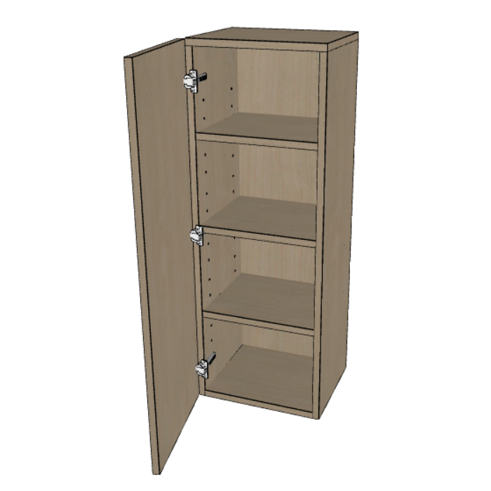 Single Door Wall Cabinet 42" High, 9"/12"/15"/18"/21" Wide.