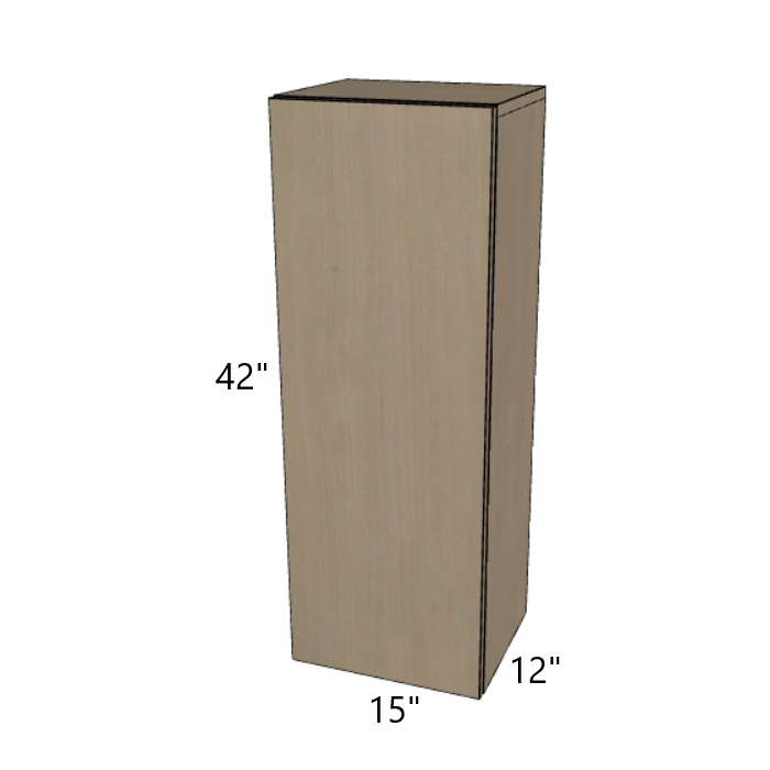 Single Door Wall Cabinet 42" High, 9"/12"/15"/18"/21" Wide.