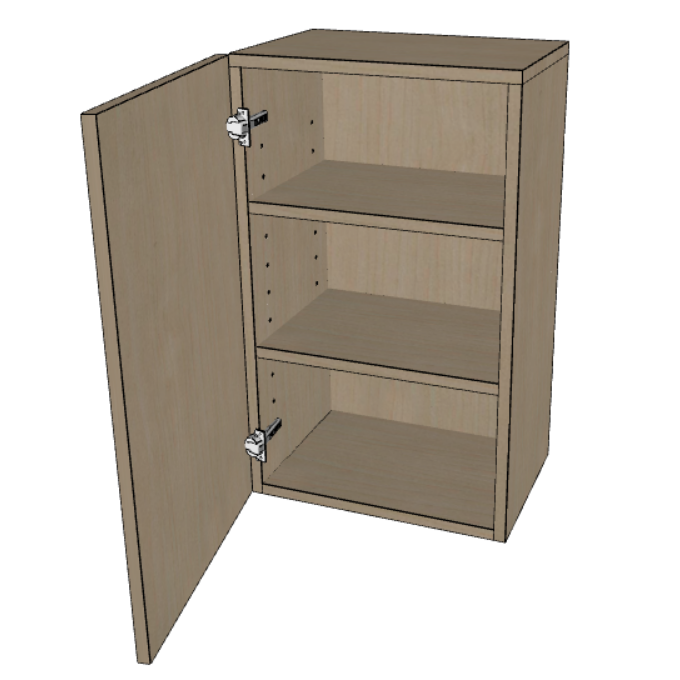 Single Door Wall Cabinet 30" High, 9"/12"/15"/18"/21" Wide.