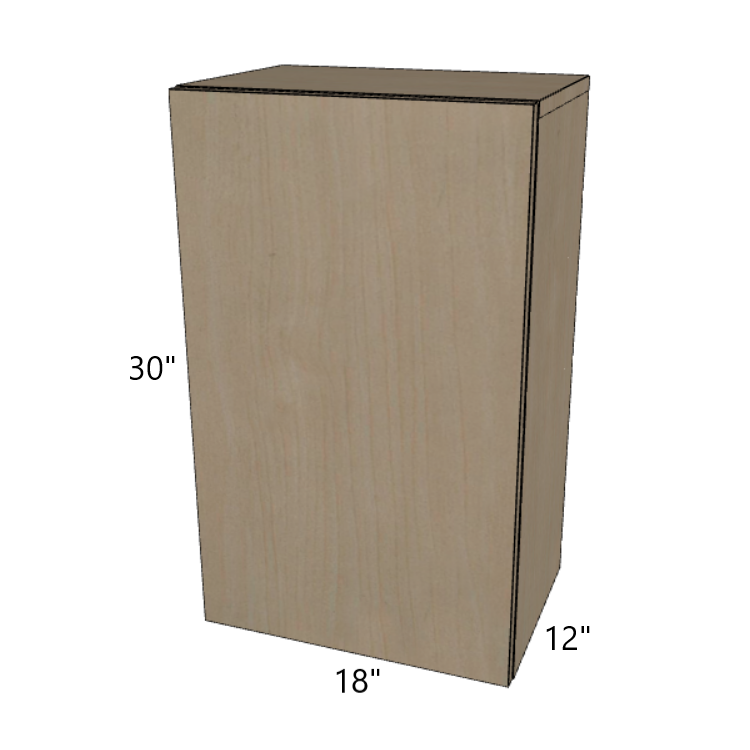 Single Door Wall Cabinet 30" High, 9"/12"/15"/18"/21" Wide.