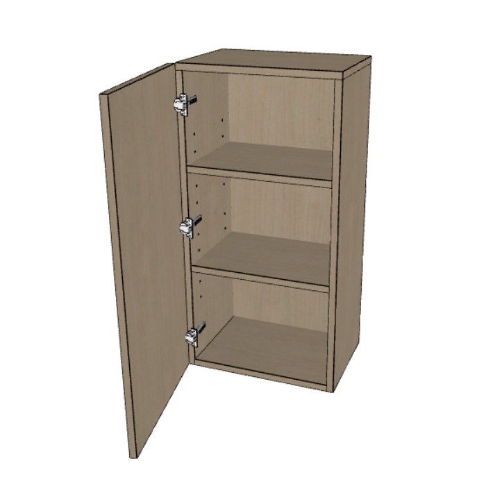 Single Door Wall Cabinet 36" High, 9"/12"/15"/18"/21" Wide.