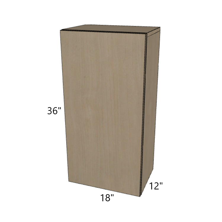 Single Door Wall Cabinet 36" High, 9"/12"/15"/18"/21" Wide.