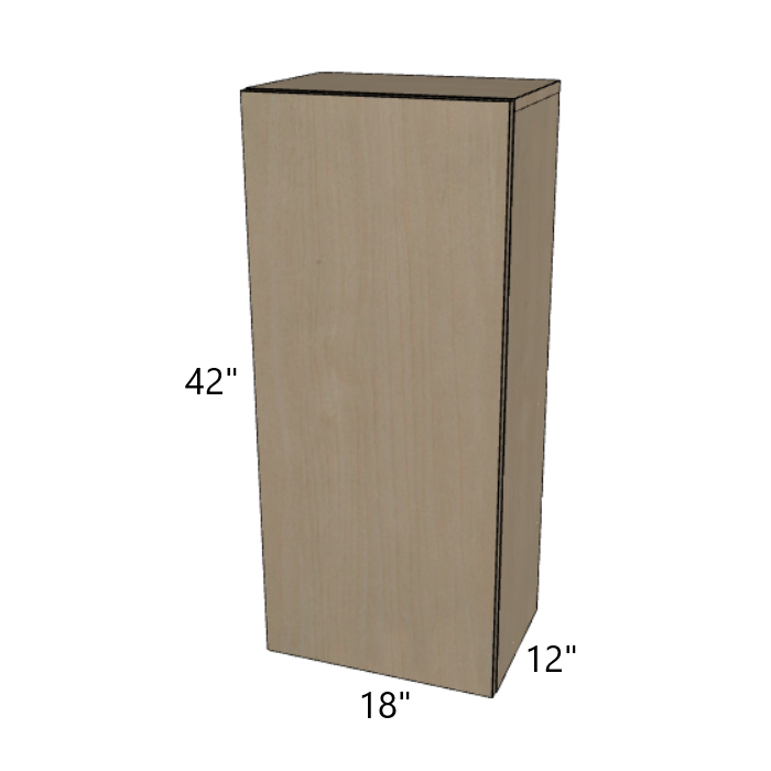 Single Door Wall Cabinet 42" High, 9"/12"/15"/18"/21" Wide.