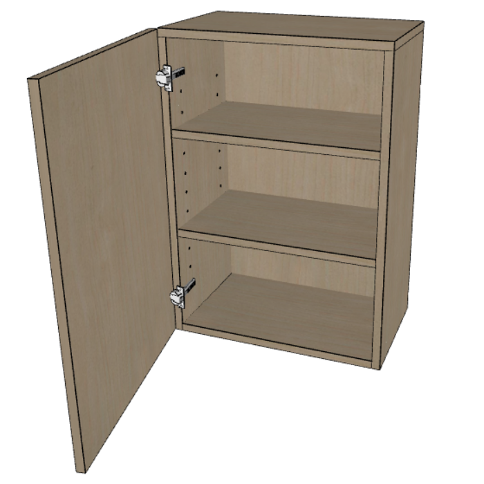 Single Door Wall Cabinet 30" High, 9"/12"/15"/18"/21" Wide.