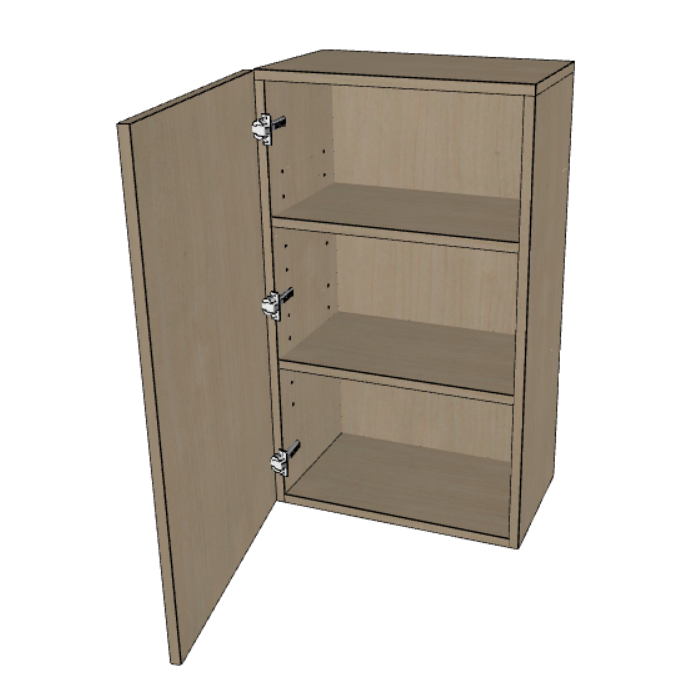 Single Door Wall Cabinet 36" High, 9"/12"/15"/18"/21" Wide.