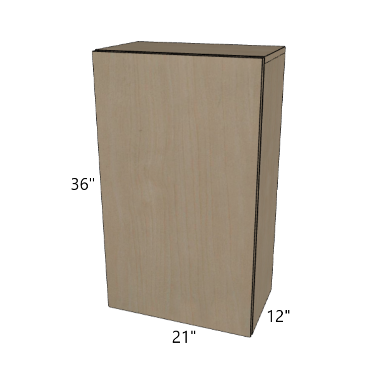 Single Door Wall Cabinet 36" High, 9"/12"/15"/18"/21" Wide.