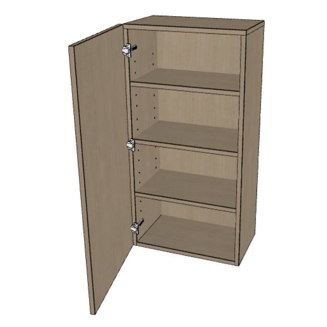 Single Door Wall Cabinet 42" High, 9"/12"/15"/18"/21" Wide.