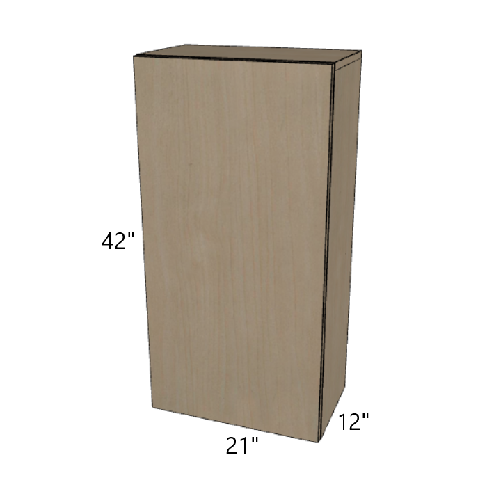 Single Door Wall Cabinet 42" High, 9"/12"/15"/18"/21" Wide.