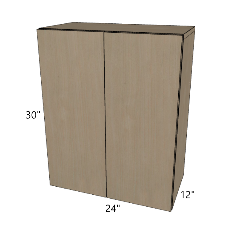 Double Door Wall Cabinet 30" High, 24"/27"/30"/33"/36" Wide.