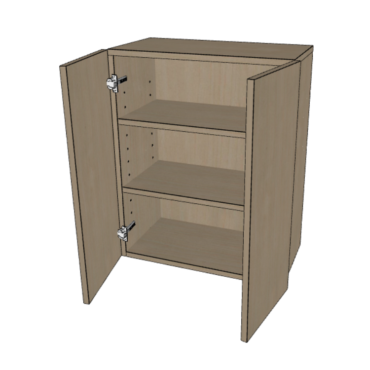 Double Door Wall Cabinet 30" High, 24"/27"/30"/33"/36" Wide.