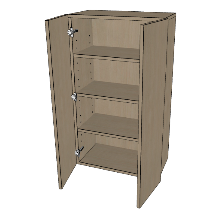 Double Door Wall Cabinet 42" High, 24"/27"/30"/33"/36" Wide.