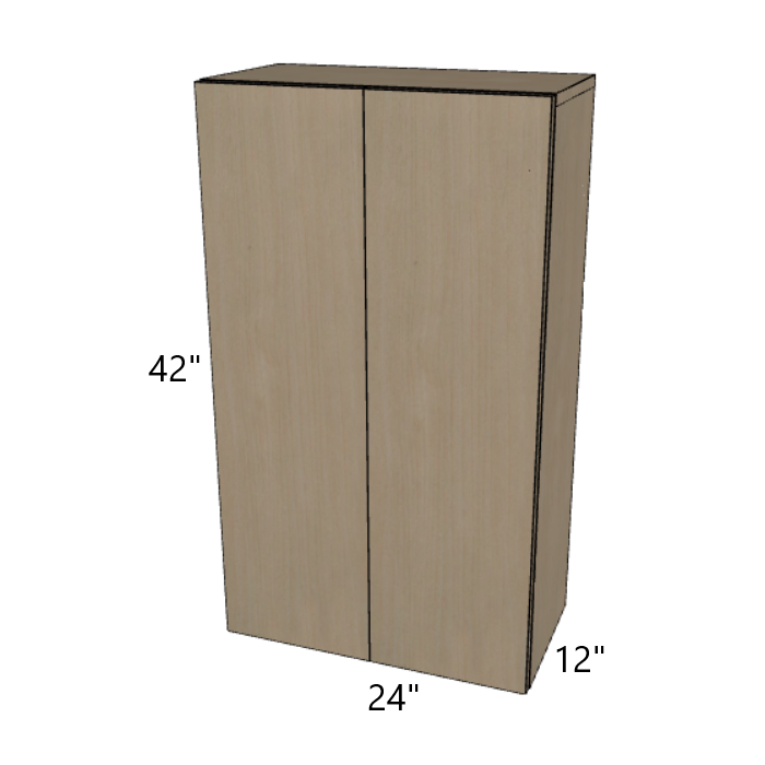 Double Door Wall Cabinet 42" High, 24"/27"/30"/33"/36" Wide.