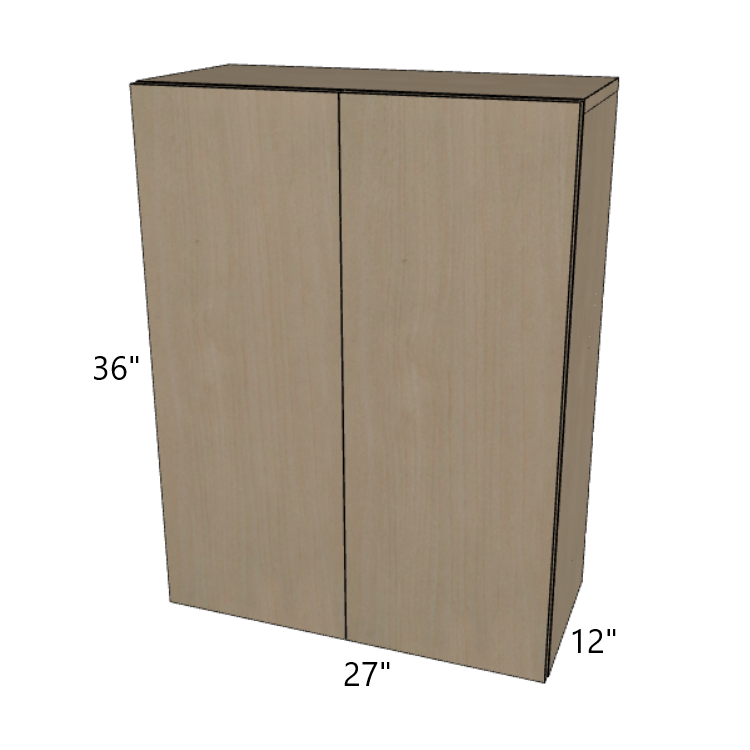 Double Door Wall Cabinet 36" High, 24"/27"/30"/33"/36" Wide.