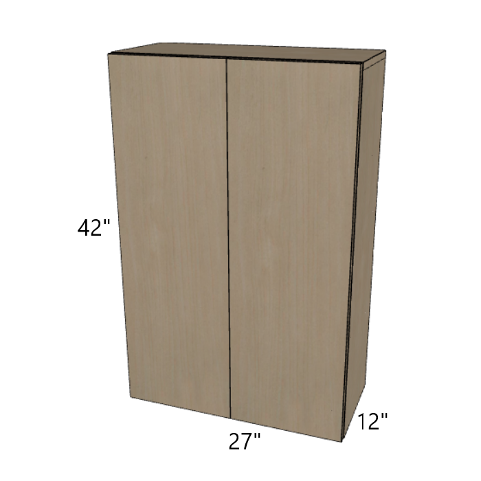 Double Door Wall Cabinet 42" High, 24"/27"/30"/33"/36" Wide.