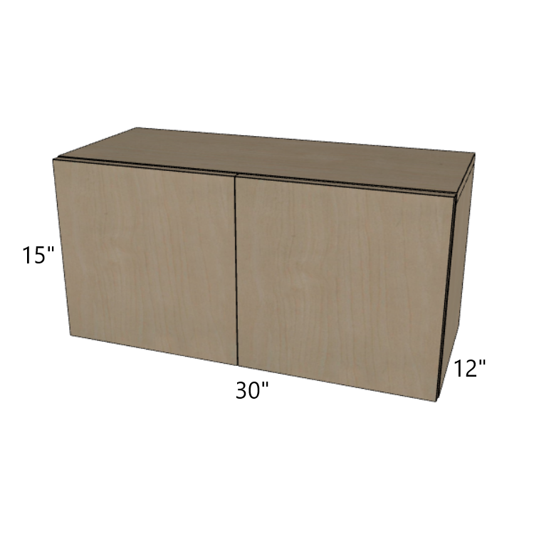 Double Door Wall Cabinet 15" High, 30"/33"/36" Wide.