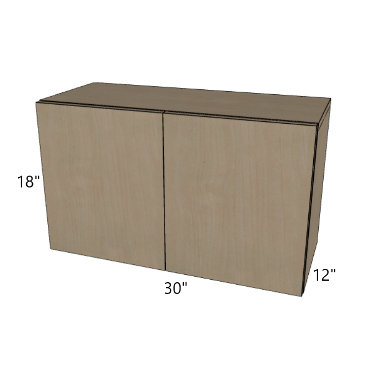 Double Door Wall Cabinet 18" High, 30"/33"/36" Wide.