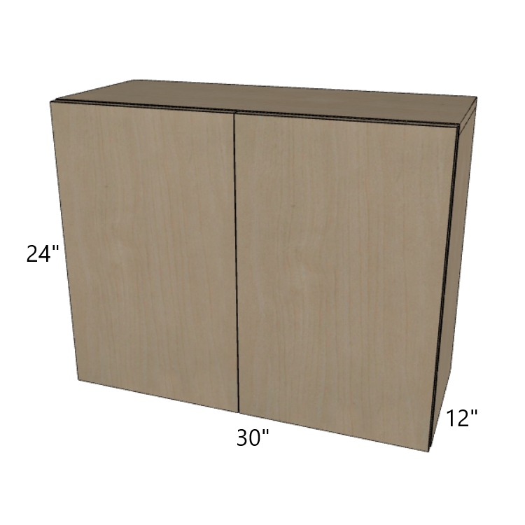 Double Door Wall Cabinet 24" High, 30"/33"/36" Wide.