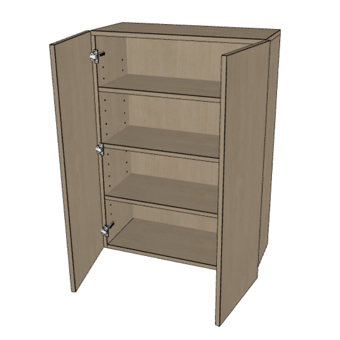 Double Door Wall Cabinet 42" High, 24"/27"/30"/33"/36" Wide.