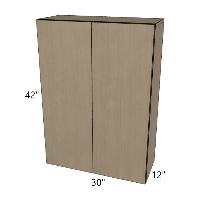 Double Door Wall Cabinet 42" High, 24"/27"/30"/33"/36" Wide.