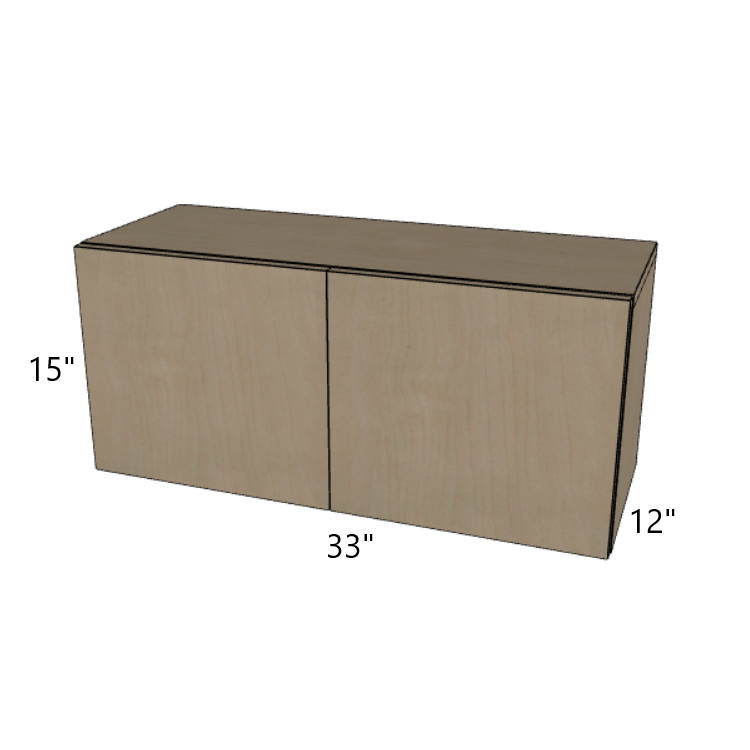 Double Door Wall Cabinet 15" High, 30"/33"/36" Wide.