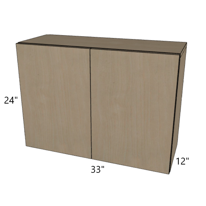 Double Door Wall Cabinet 24" High, 30"/33"/36" Wide.