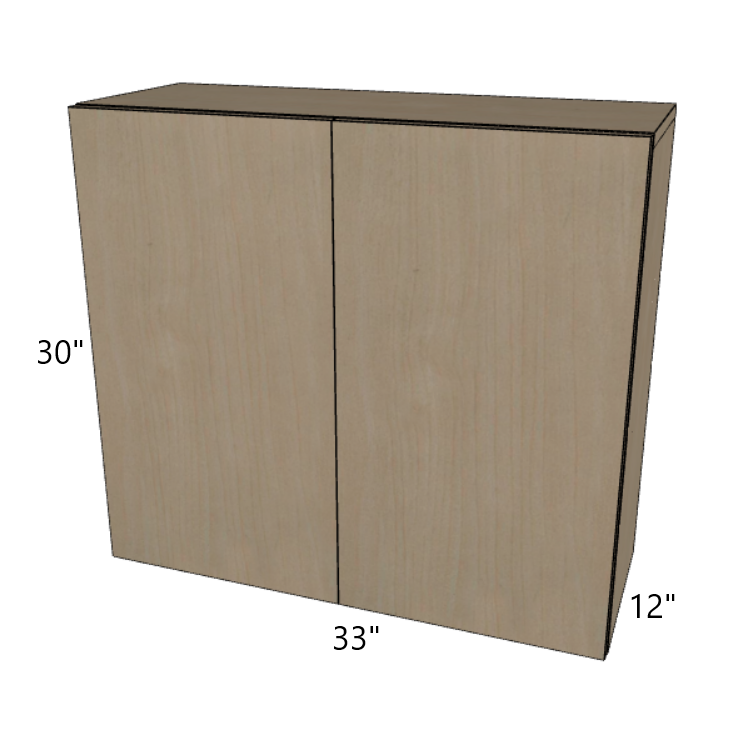 Double Door Wall Cabinet 30" High, 24"/27"/30"/33"/36" Wide.