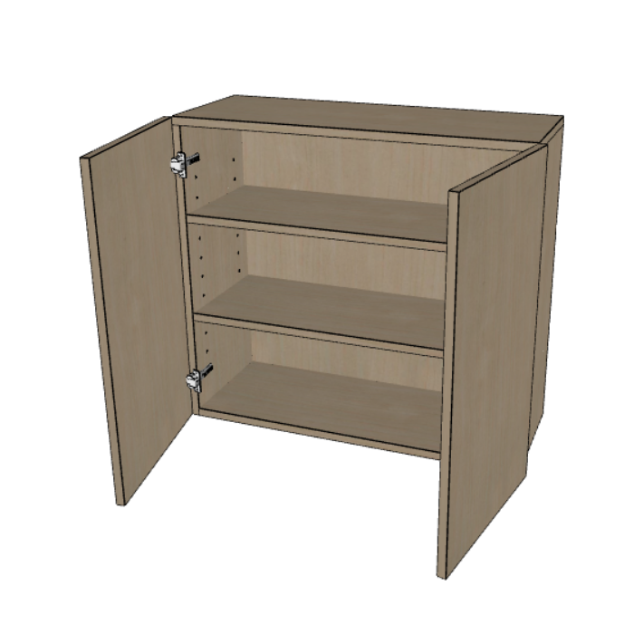 Double Door Wall Cabinet 30" High, 24"/27"/30"/33"/36" Wide.