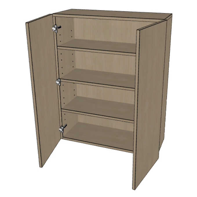 Double Door Wall Cabinet 42" High, 24"/27"/30"/33"/36" Wide.