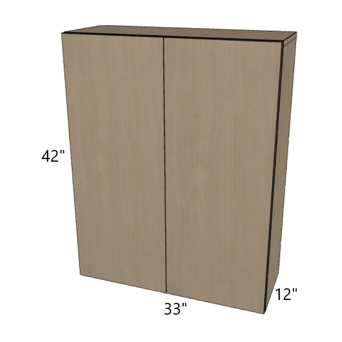 Double Door Wall Cabinet 42" High, 24"/27"/30"/33"/36" Wide.