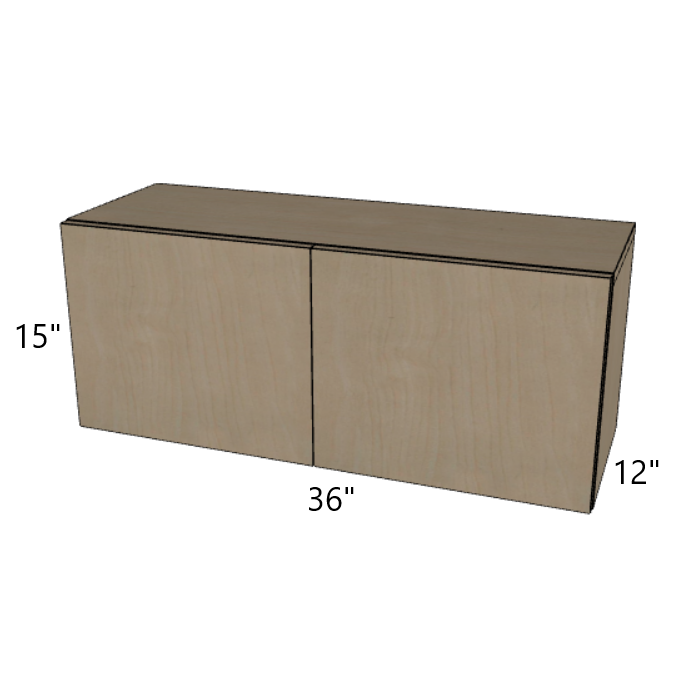 Double Door Wall Cabinet 15" High, 30"/33"/36" Wide.