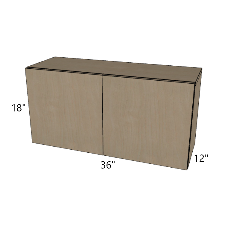 Double Door Wall Cabinet 18" High, 30"/33"/36" Wide.