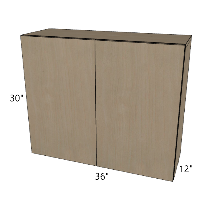 Double Door Wall Cabinet 30" High, 24"/27"/30"/33"/36" Wide.