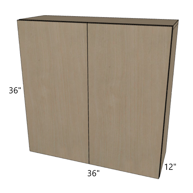 Double Door Wall Cabinet 36" High, 24"/27"/30"/33"/36" Wide.