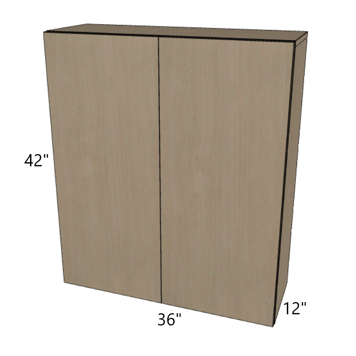 Double Door Wall Cabinet 42" High, 24"/27"/30"/33"/36" Wide.