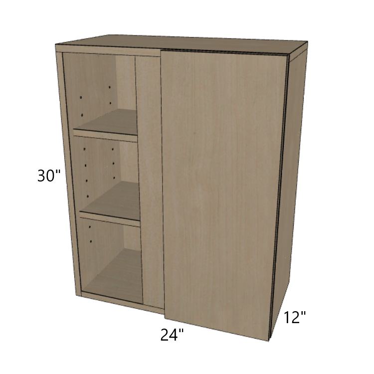 Wall Blind Corner Cabinet 24" Wide, 30"/36"/42" High.