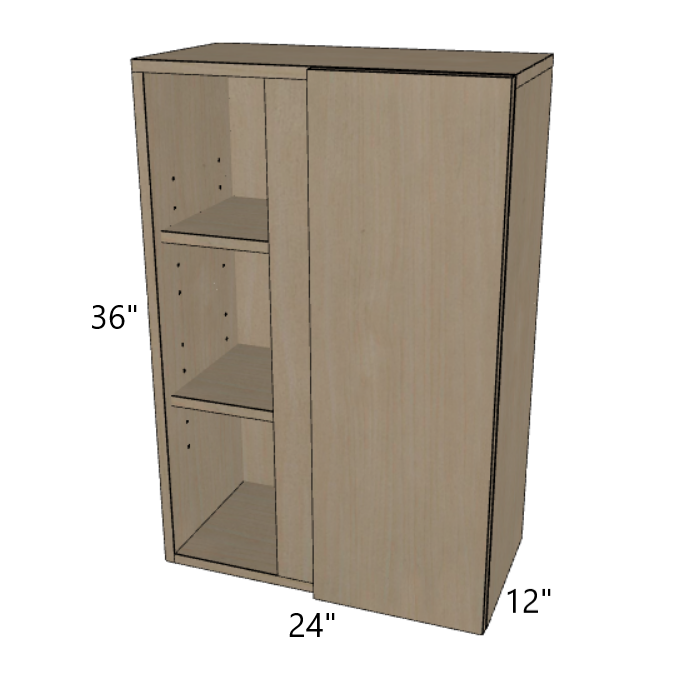 Wall Blind Corner Cabinet 24" Wide, 30"/36"/42" High.